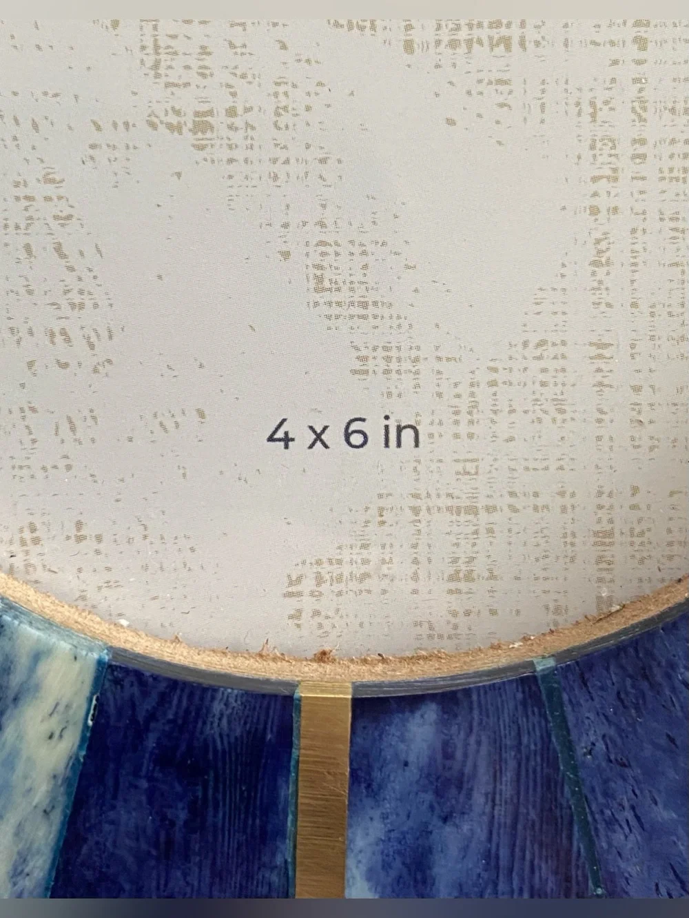Matr Boomie Artemis Indigo Blue Oval 4x6 Picture Frame Carved Bone Inlaid Brass